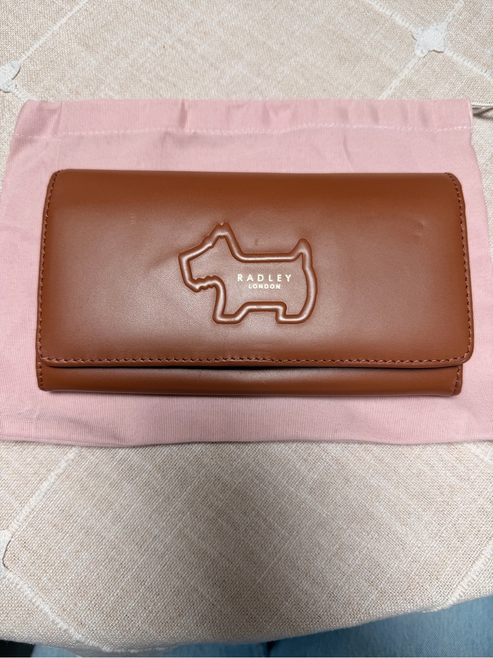 RADLEY LONDON Chestnut Brown Leather Continental Wallet with Scottie Dog Motif